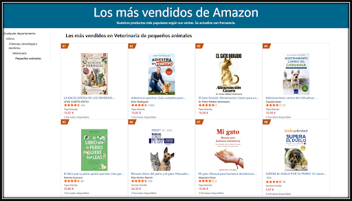 Captura de Los más vendidos de Amazon en Veterinaria de pequeños animales - El Gato Dorado